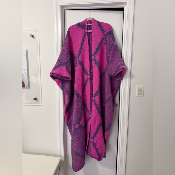 New full length cardigan sweater plus size pink/gray Torrid Lane Bryant Eloquii - Picture 2 of 5